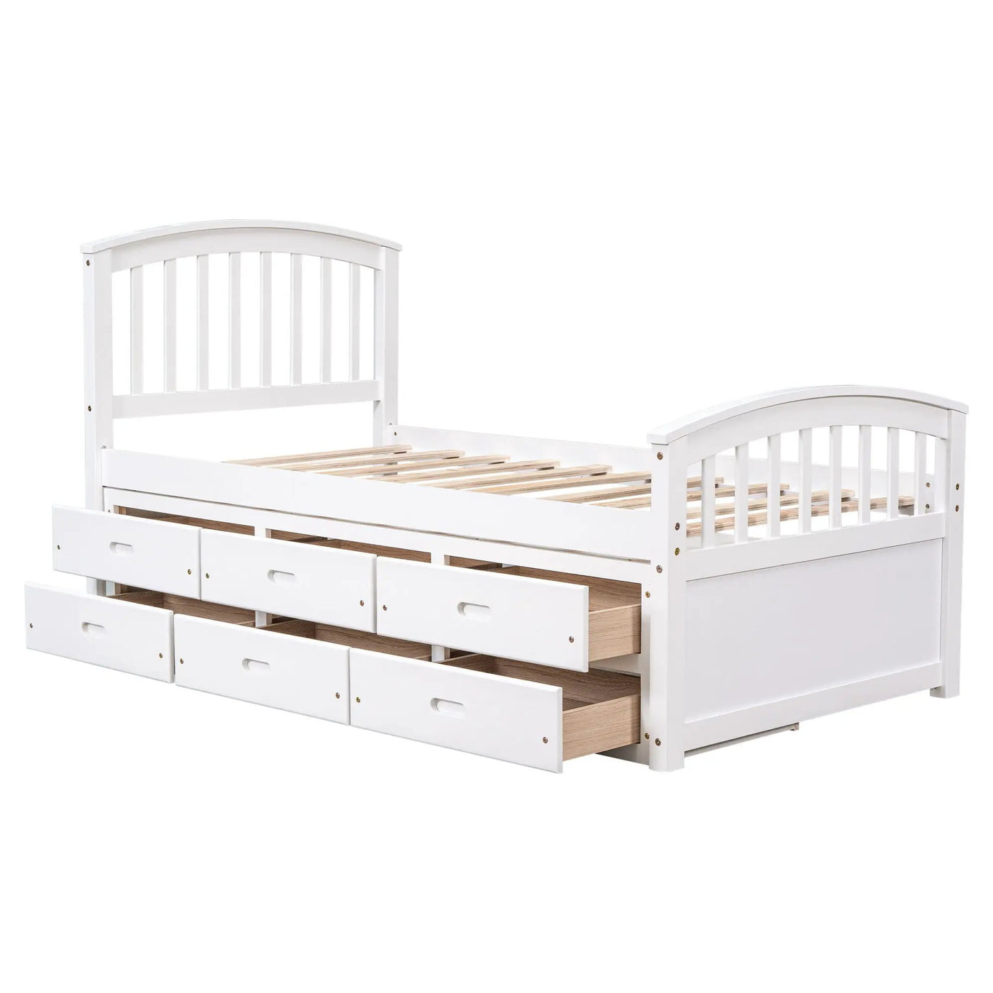 Platform Storage Bed Solid Wood Bed With 6 Drawers by HouseOfZazla