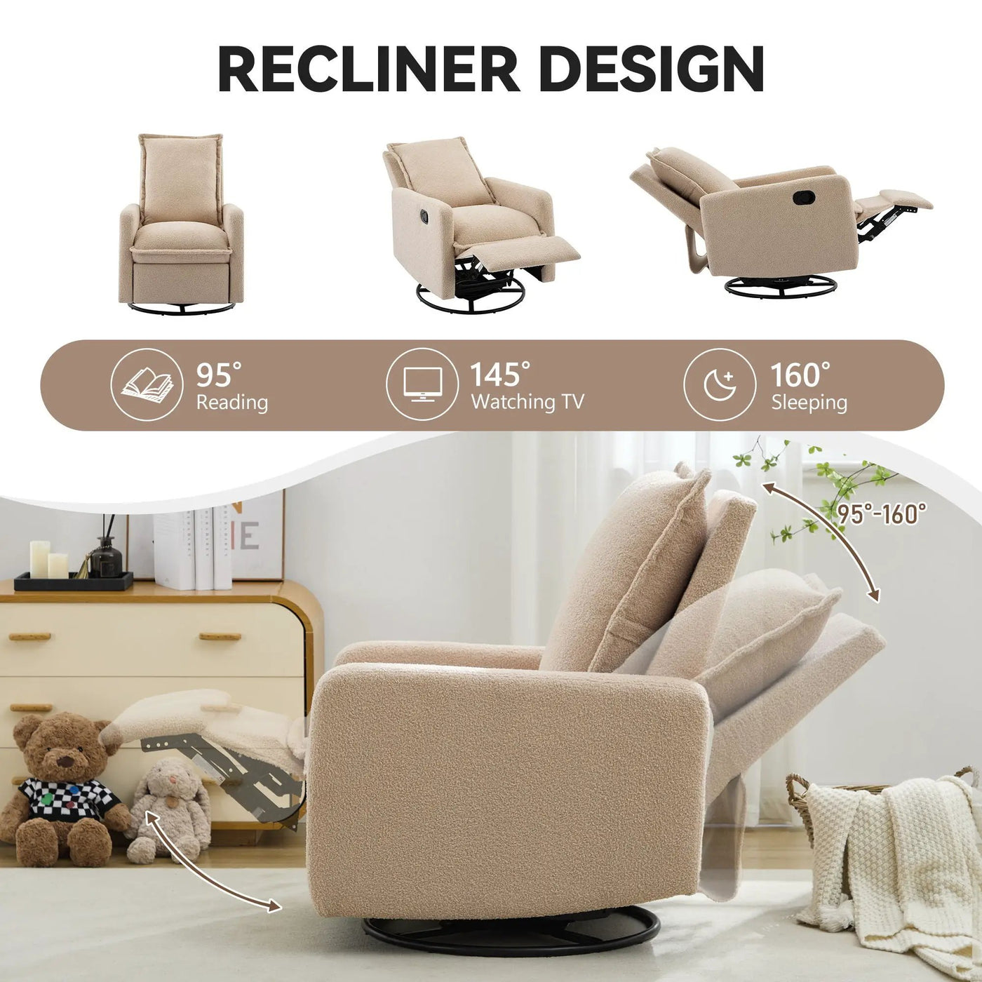 Swivel Rocker Glider Recliner Chair by HouseOfZazla