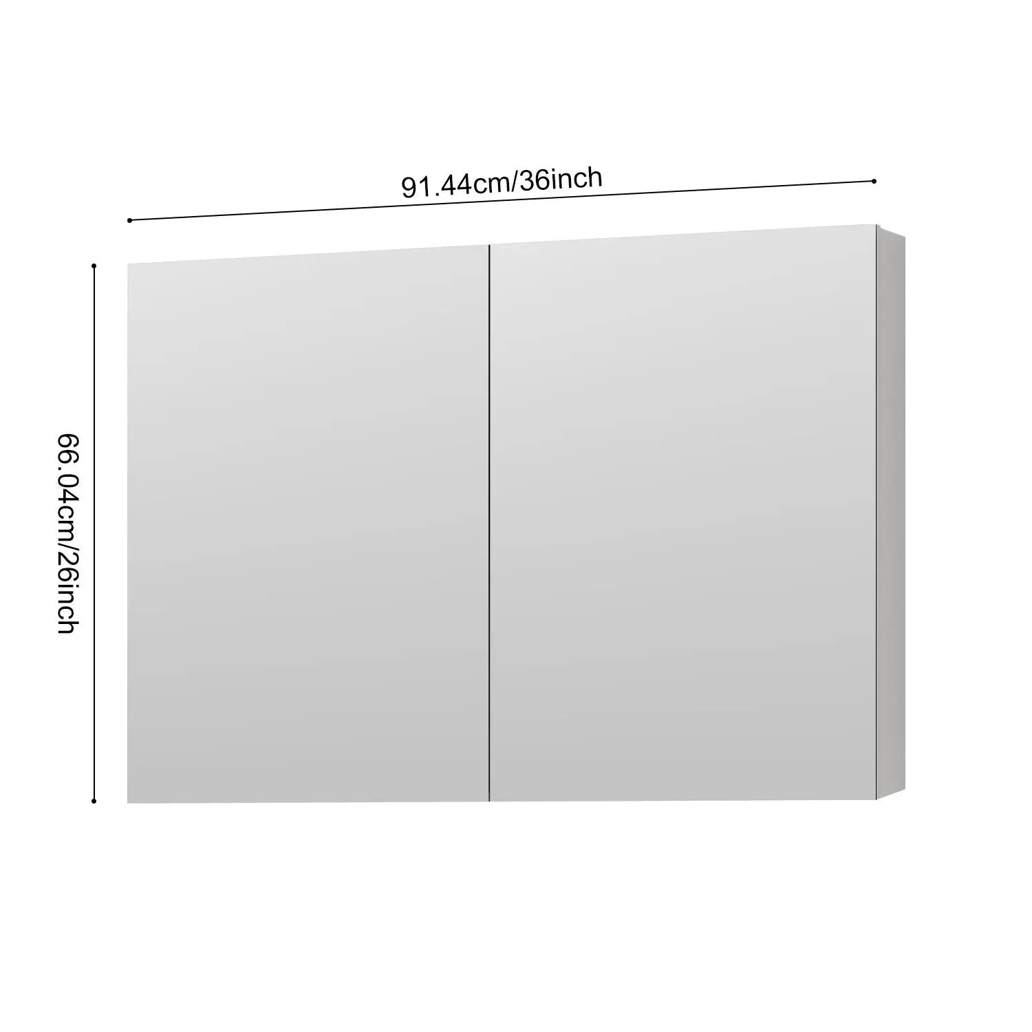 36'' W x 26'' H Surface Frameless Mirror Medicine Cabinet by HouseOfZazla