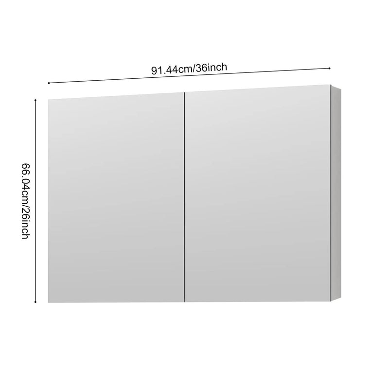36'' W x 26'' H Surface Frameless Mirror Medicine Cabinet by HouseOfZazla