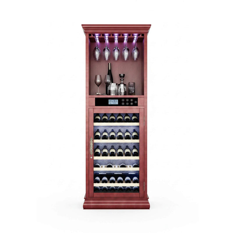Nuvia 56-Bottle 7.5 Cu.Ft Single-Zone Multi-Tiered Wooden Wine Cooler Cabinet With Humidity And Temperature Controls (SAK73195) by SAKSBY WHOLESALE