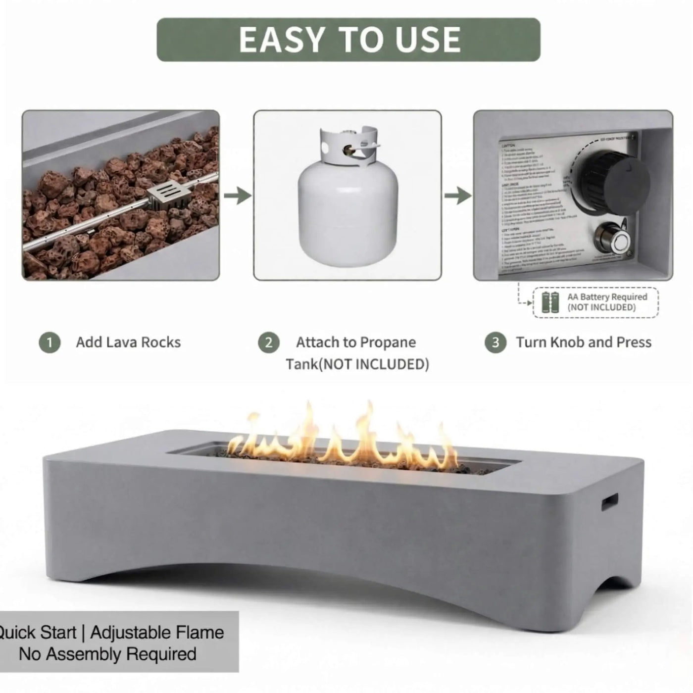 56-Inch 50K BTU Outdoor Modern Propane Fire Pit Table (SAK56830) by SAKSBY WHOLESALE