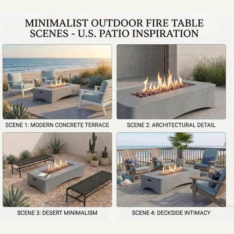 Alora 56-Inch 50K BTU Outdoor Modern Propane Fire Pit Table (SAK56830) by SAKSBY WHOLESALE