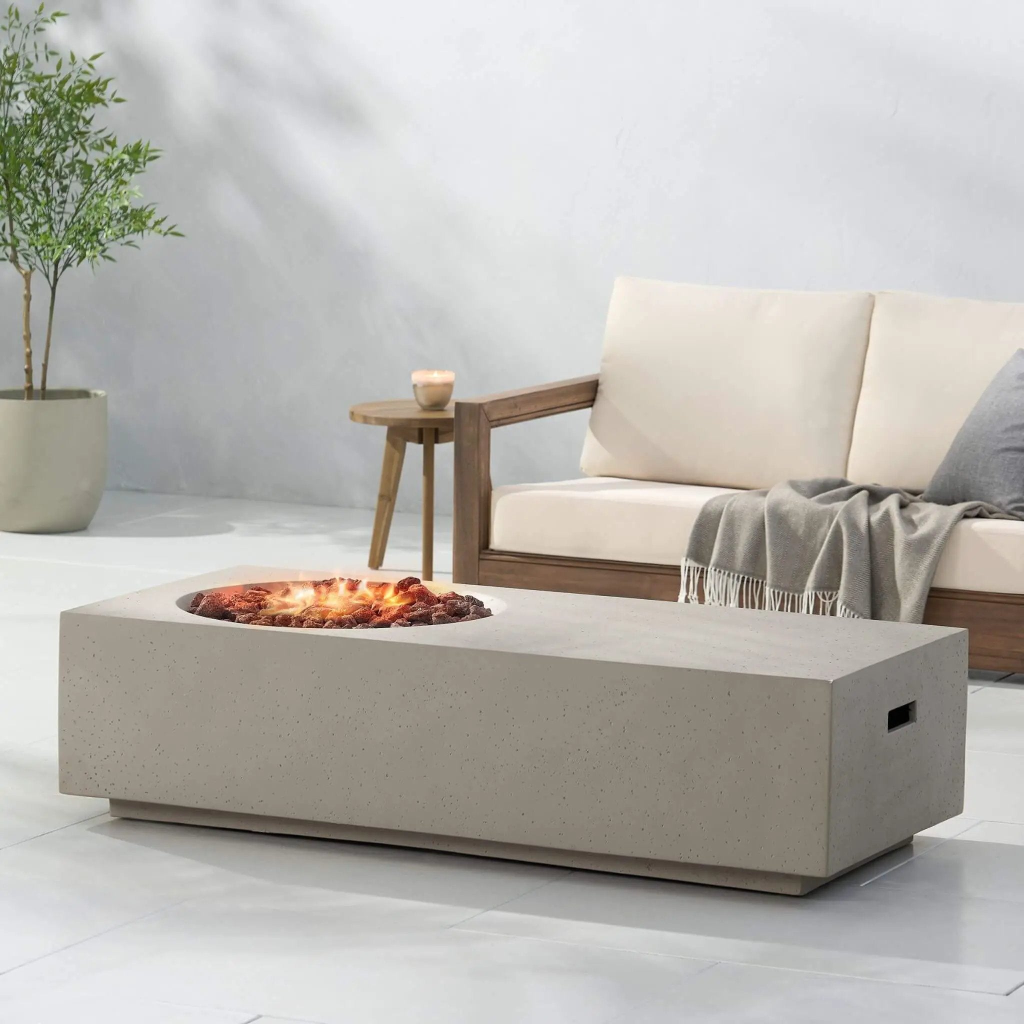 Alora Premium 56-Inch Modern 50K BTU MGO Fire Pit Coffee Table (SAK17643) by SAKSBY WHOLESALE