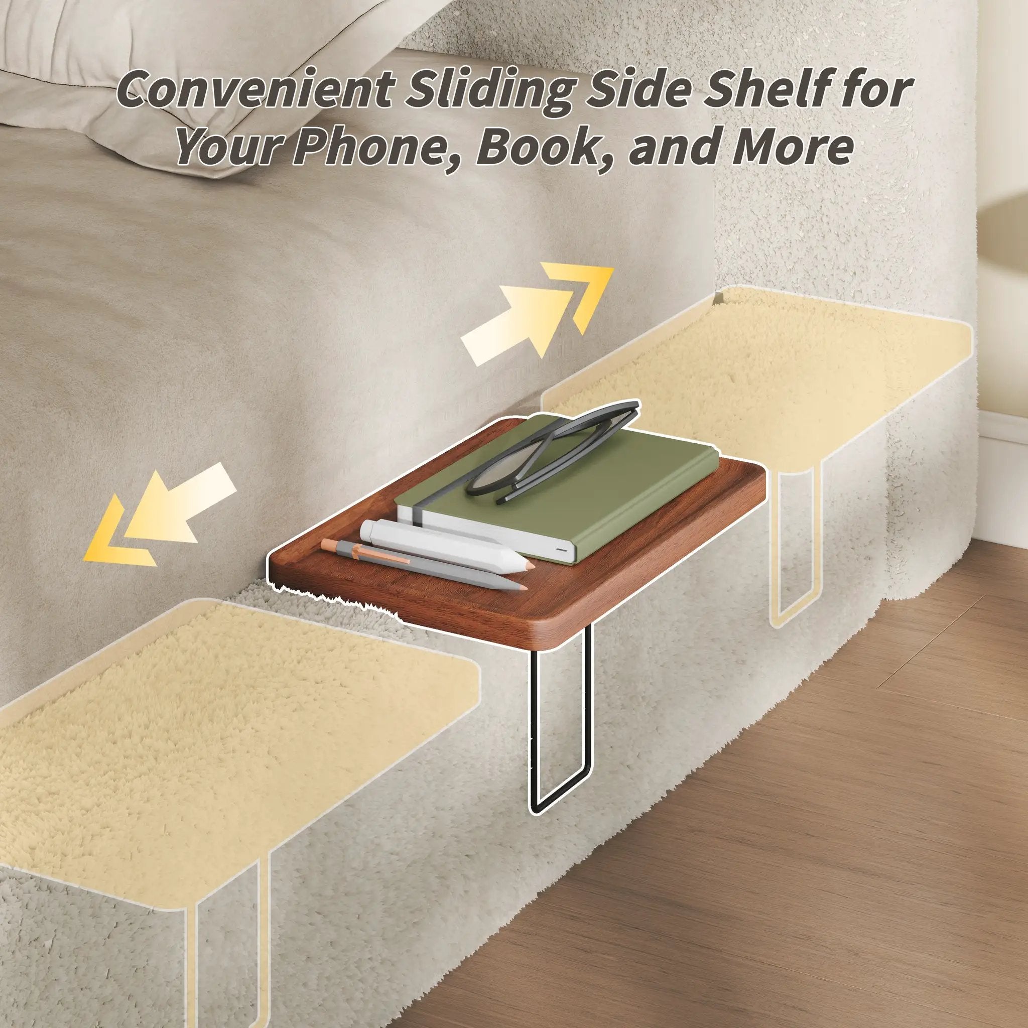 AirFrame King Bed Frame with Adjustable Sliding Side Table by HouseOfZazla