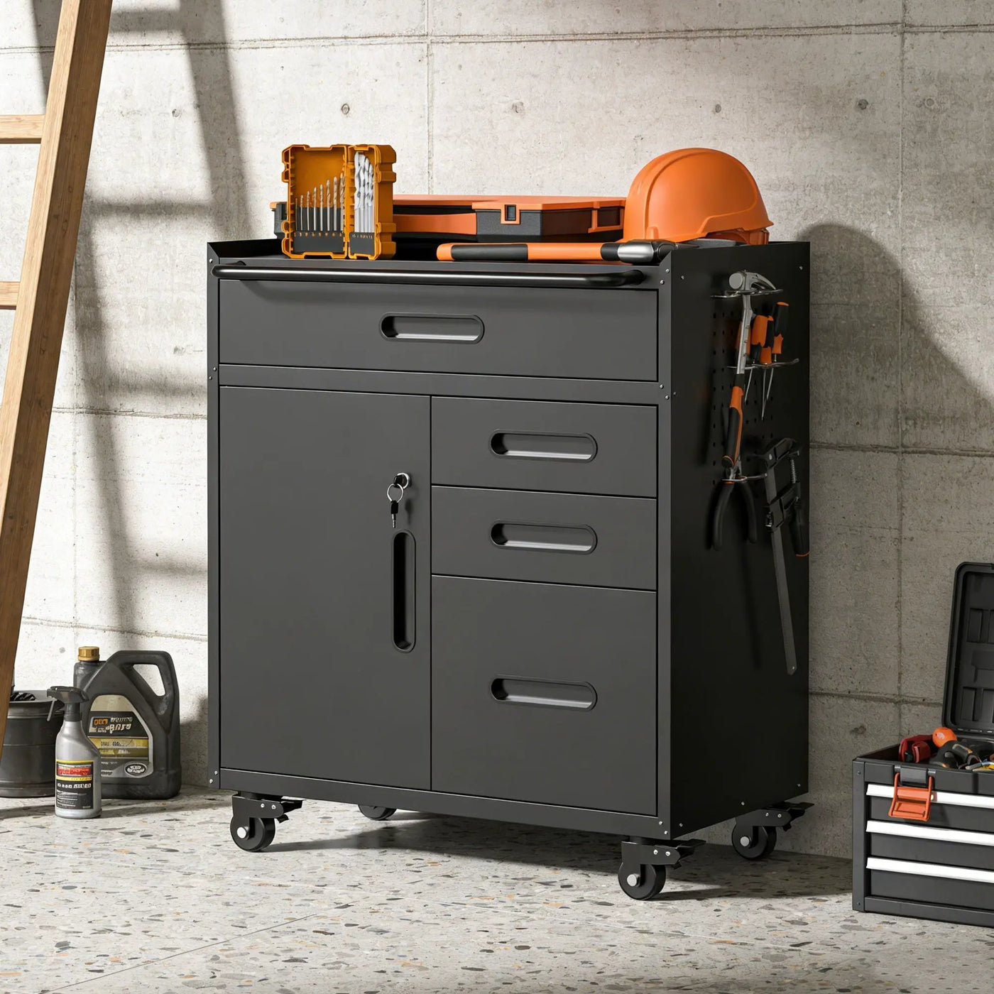 Rolling Tool Cabinet Heavy Duty Garage Storage With Lockable Doors by HouseOfZazla