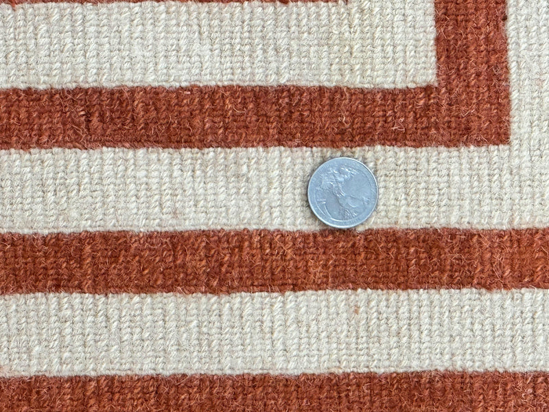 Modern Tibetan Rug 11 x 14.6, Wool and Silk, Simple Design, Handmade Large Area Rug, Cream by Jewel Rugs