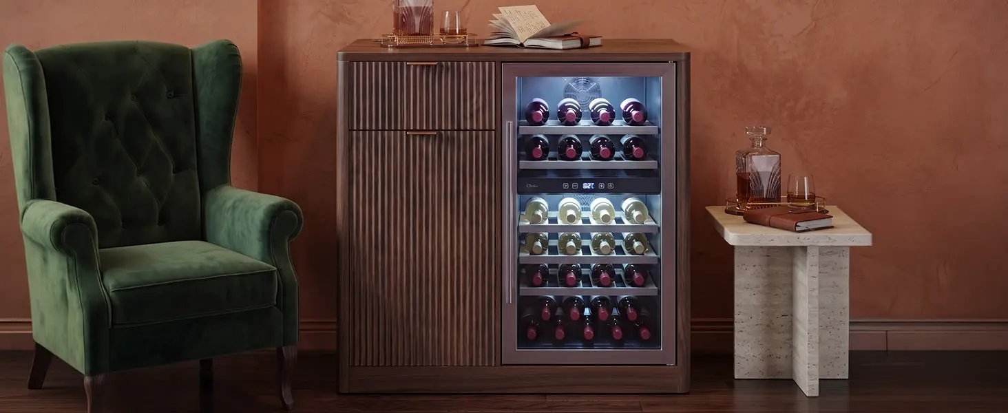 K&K 39.4" Coffee Bar Cabinet with Fridge Space by HouseOfZazla