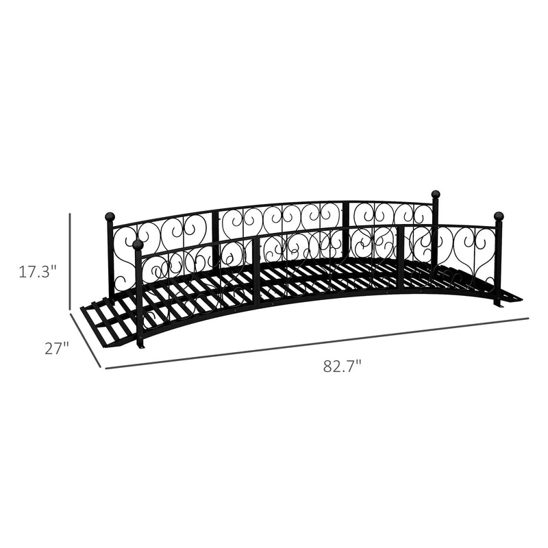 Outsunny 7' Metal Arch Garden Bridge with Safety Siderails by HouseOfZazla