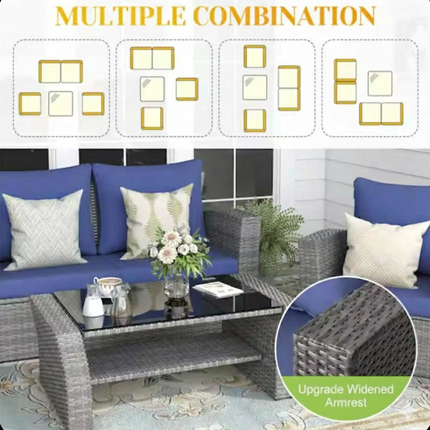 Modern Patio Set With Table And Cushions by HouseOfZazla