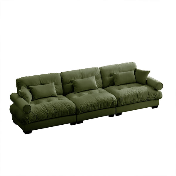 Modern Sofa With Bolstered Armrests And Pillows, photo 2 of 14