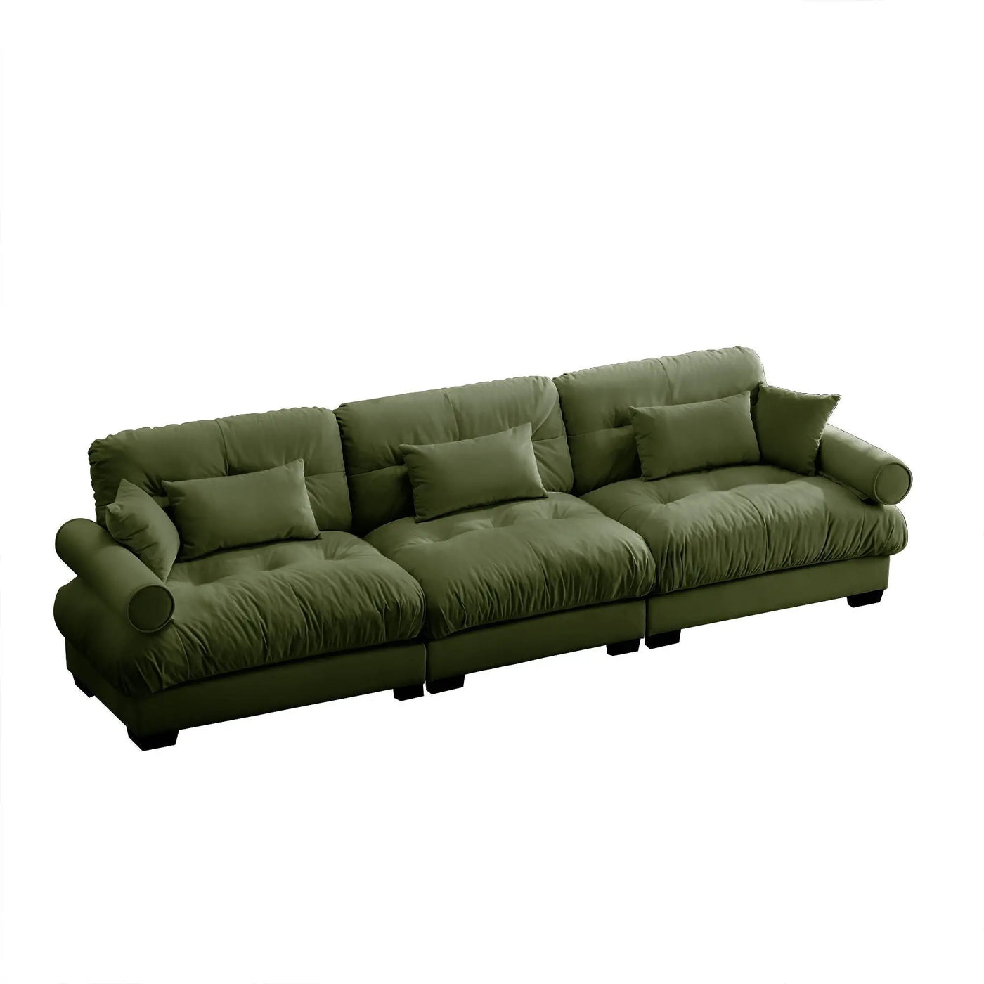 Modern Sofa With Bolstered Armrests And Pillows by HouseOfZazla