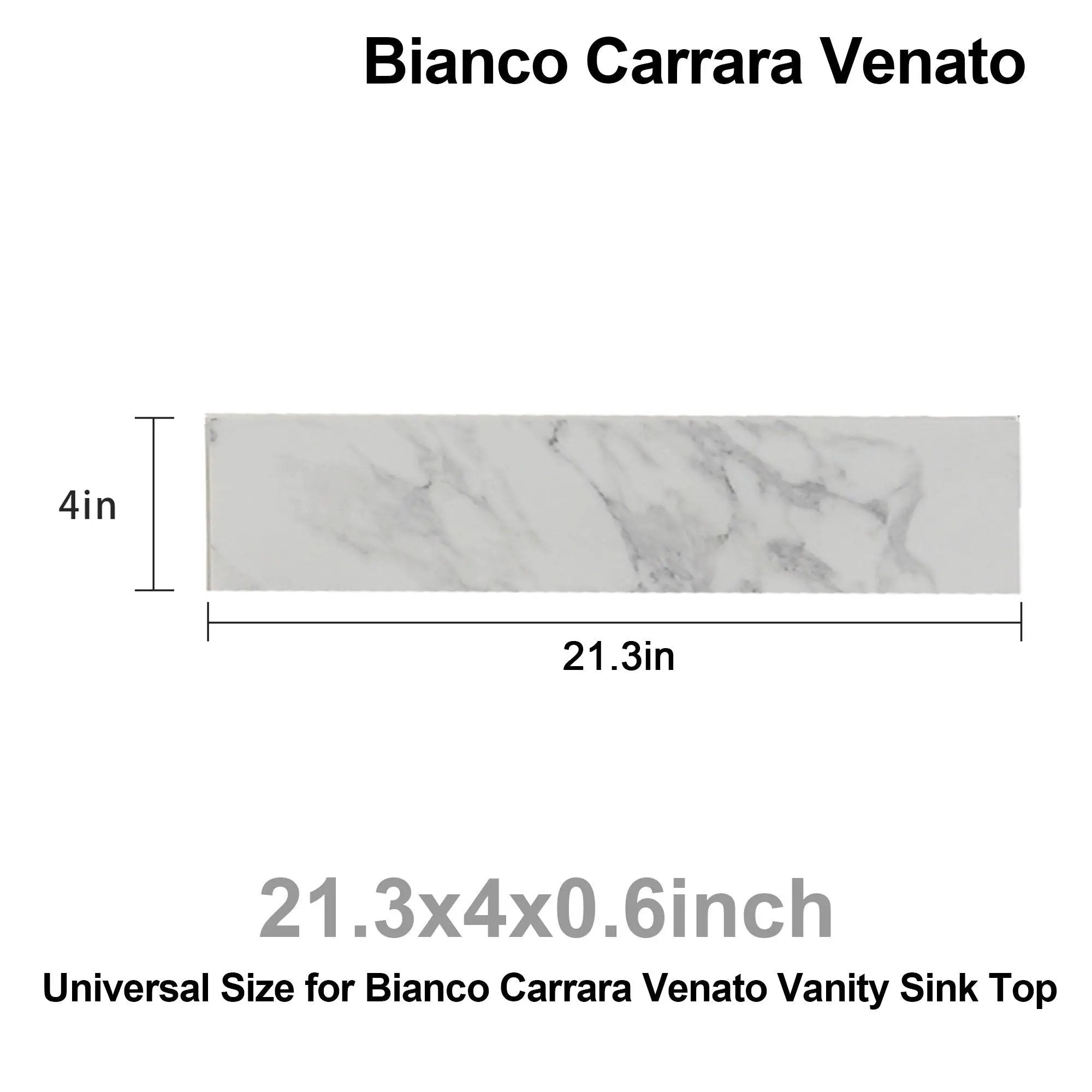 Engineered Marble Stone Bathroom Sink Side Splash - Bianco Carrara Wenato by HouseOfZazla