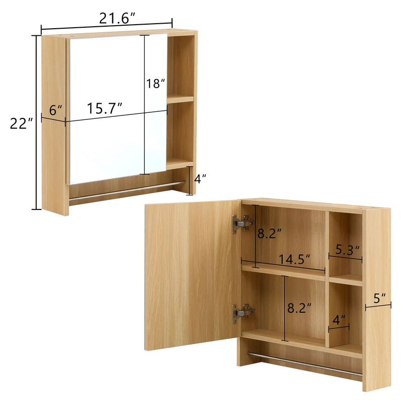 Bathroom Mirror Medicine Cabinet Wall Mounted With Shelves by Unique Piece Furniture