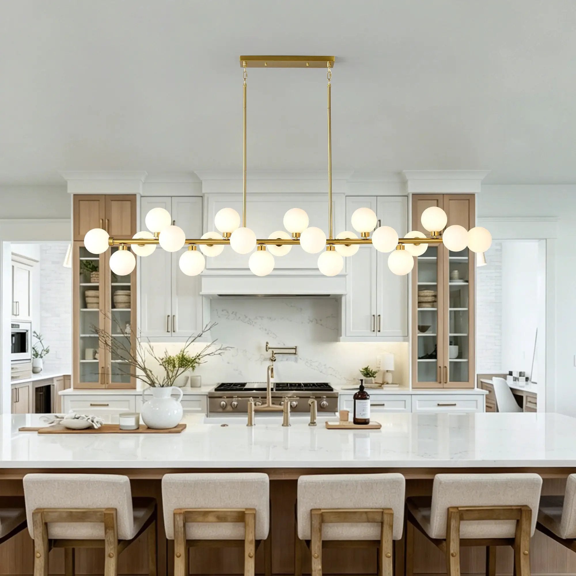 75.6'' Large Pendant Lamp with Opal Glass Shade by HouseOfZazla
