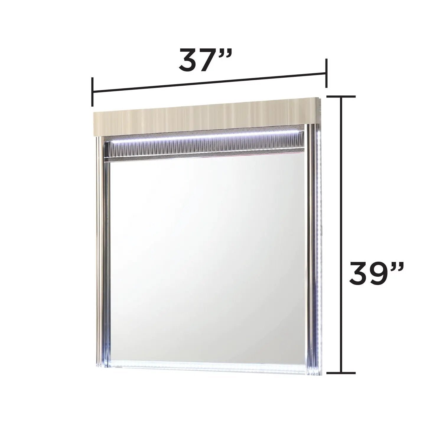 Leonor - Mirror With LED Light Frame - Gray by HouseOfZazla