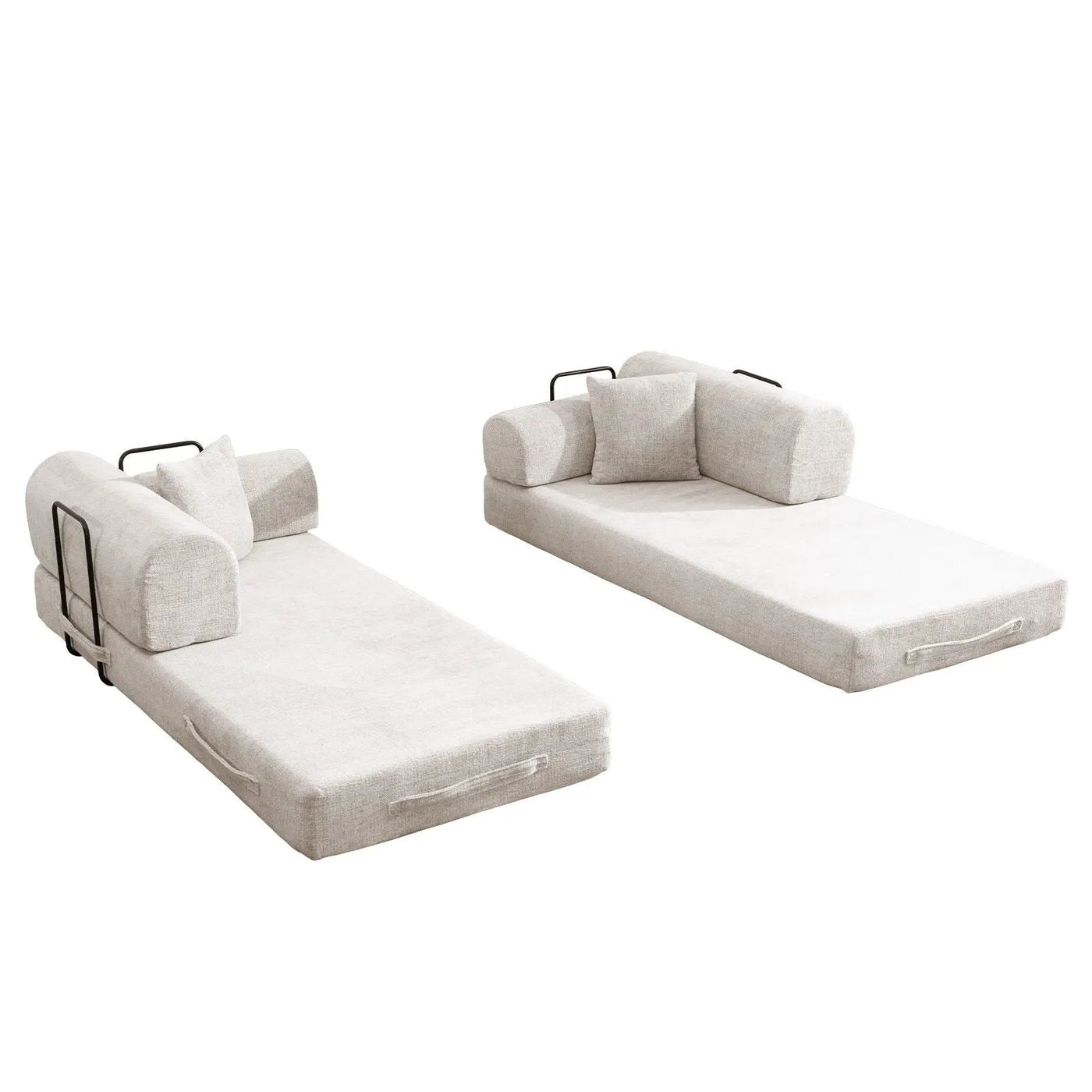 Modern 2 Tone Fabric Convertible Sleeper Sofa Bed by HouseOfZazla