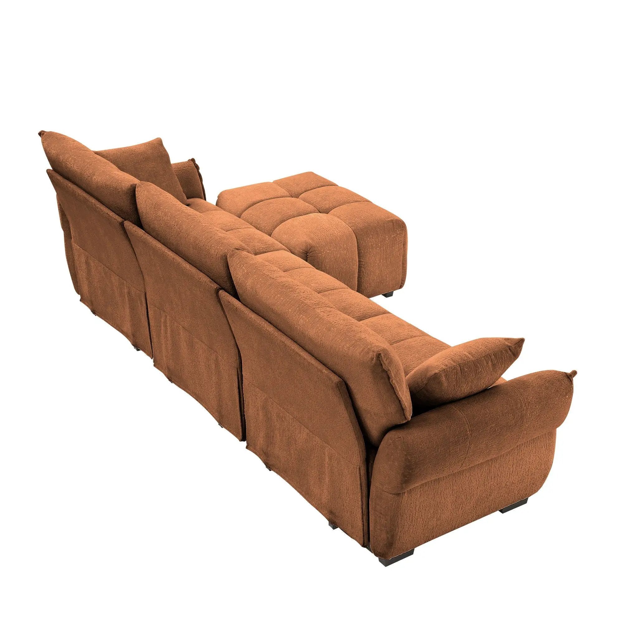 Sofa Set With Ottoman And Pillows, Textured, High Resilience Cushions by Unique Piece Furniture