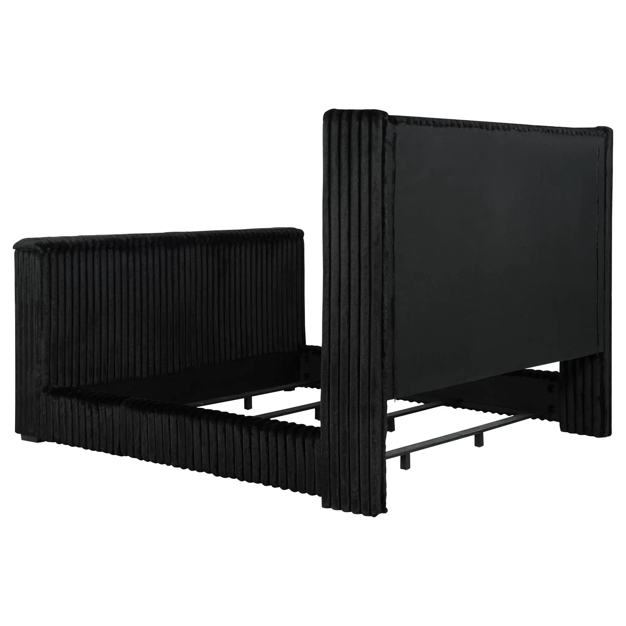 Centergrove Upholstered California King Wingback TV Bed Black by Unique Piece Furniture