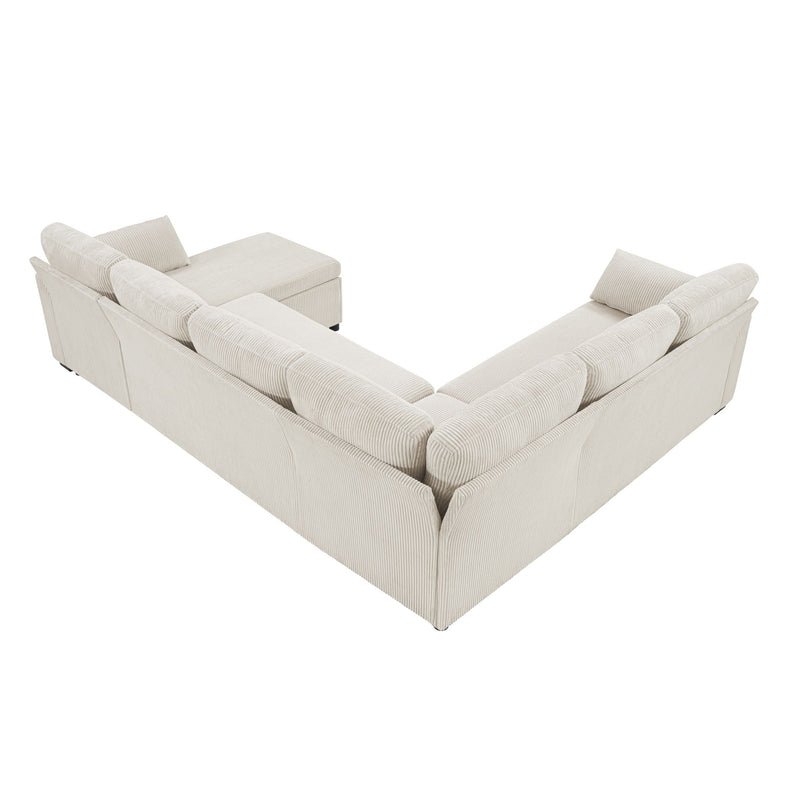 Convertible U-Shaped Sectional Sofa Bed With Reversible Chaise by HouseOfZazla