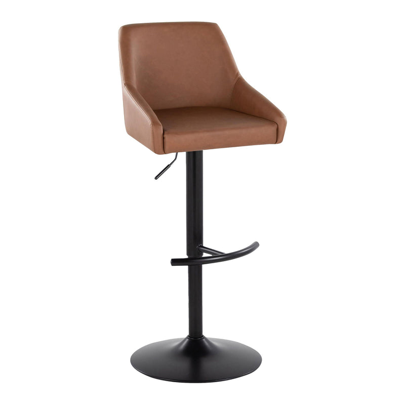 Hannah - Transitional Adjustable Barstool With Swivel With Rounded T Footrest (Set of 2) by Unique Piece Furniture