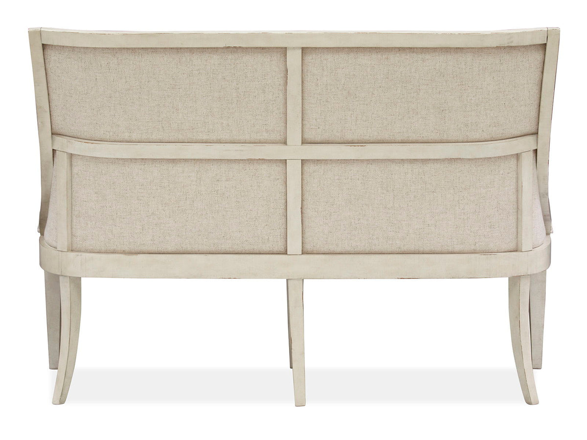 Newport - Bench With Upholstered Seat & Back - Alabaster, photo 4 of 7