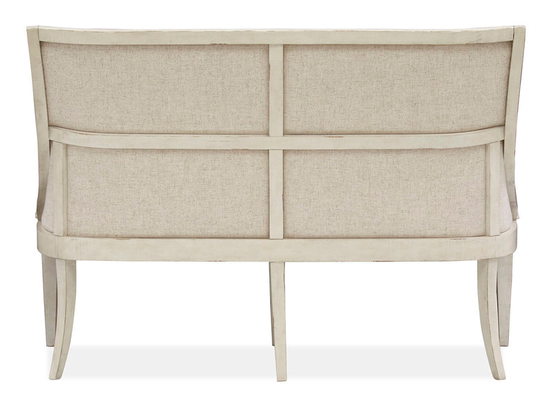 Newport - Bench With Upholstered Seat & Back - Alabaster, photo 4 of 7