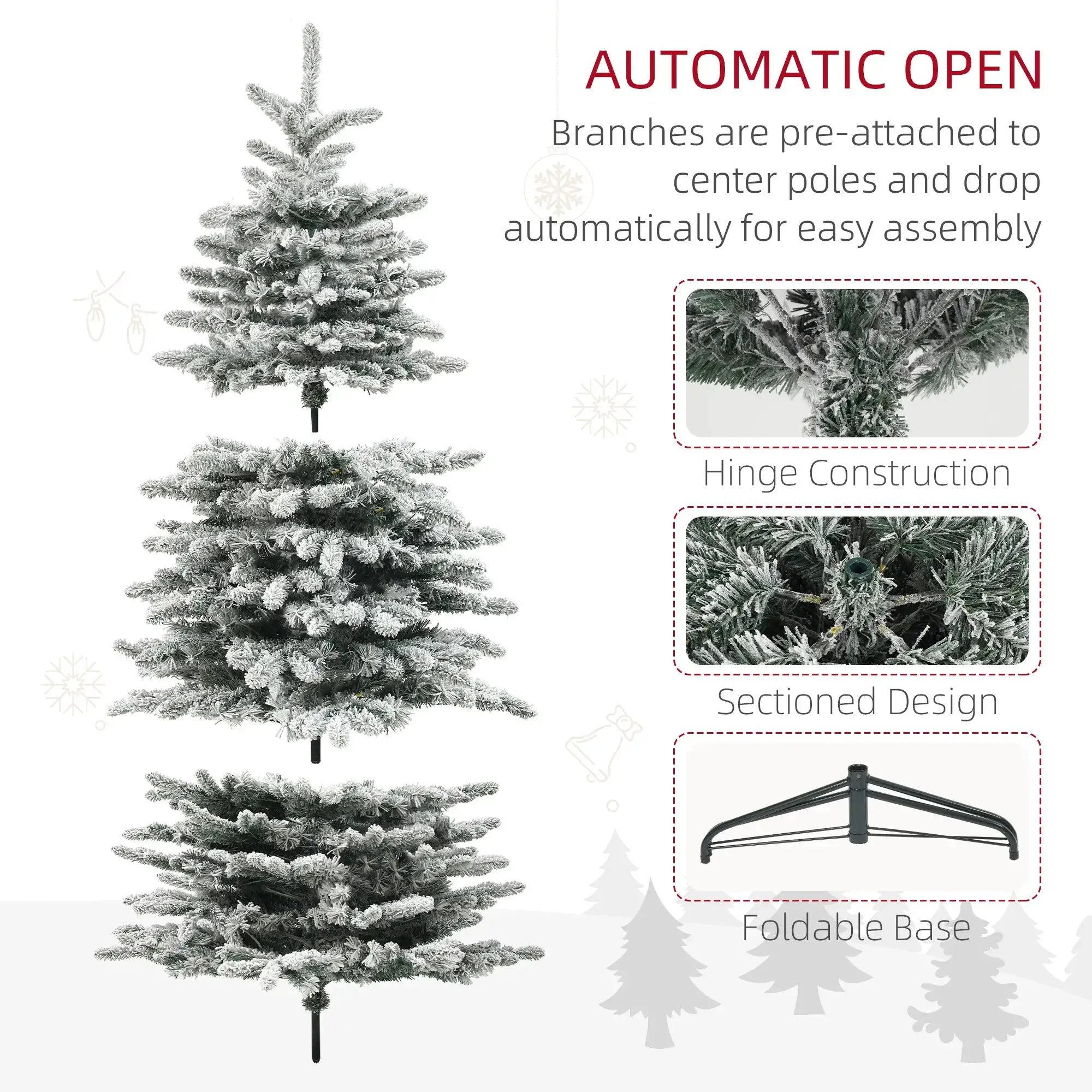 6.5ft Snow Flocked Artificial Christmas Tree by HouseOfZazla