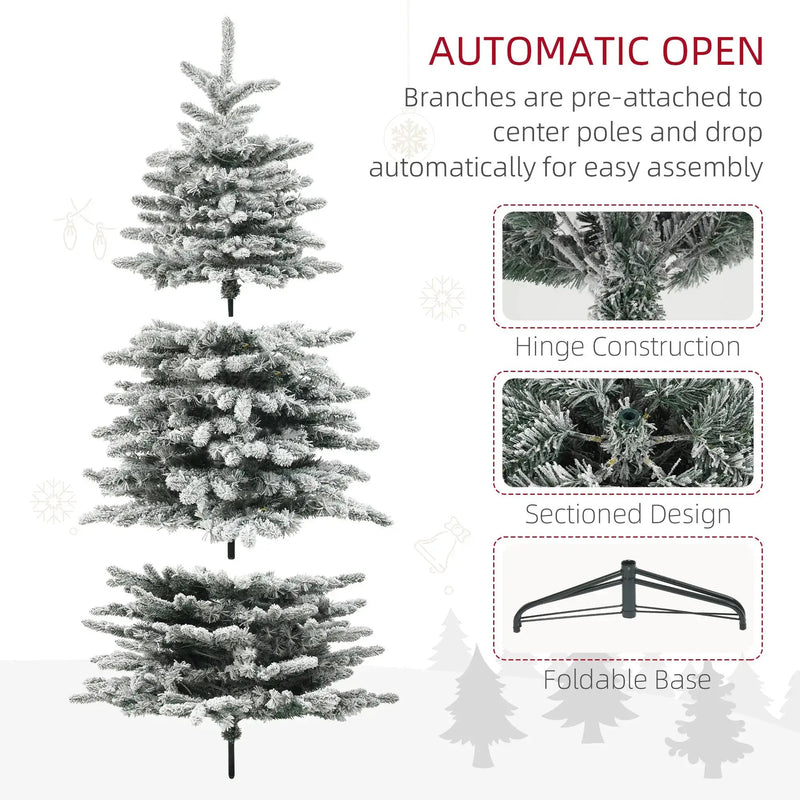 6.5ft Snow Flocked Artificial Christmas Tree by HouseOfZazla