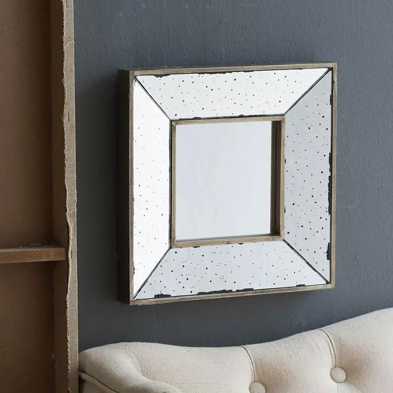 Distressed Accent Mirror, Traditional Style Framed Wall Mirror For Living Room by HouseOfZazla
