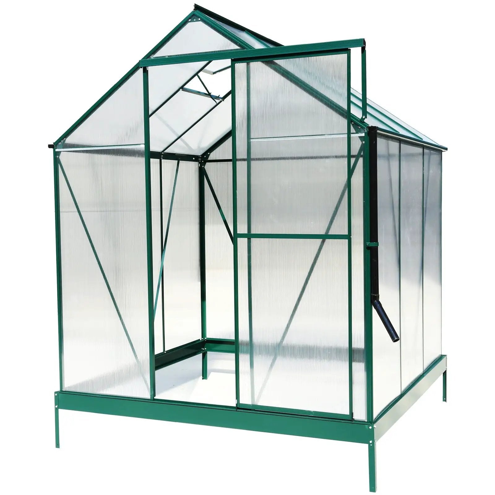 Polycarbonate house, Heavy Duty Outdoor Aluminum Walk-In House Kit With Rain Gutter, Vent And Door For Backyard Garden by HouseOfZazla