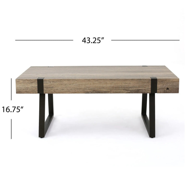 Abitha Coffee Table With Industrial Powder Coated Metal Legs by HouseOfZazla