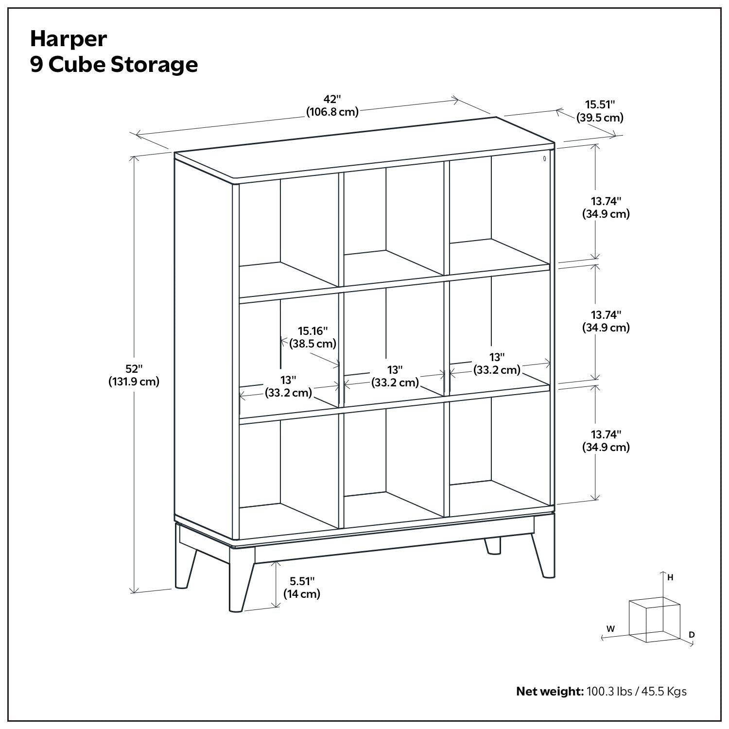 Harper - 9 Cube Storage - Walnut Brown by HouseOfZazla