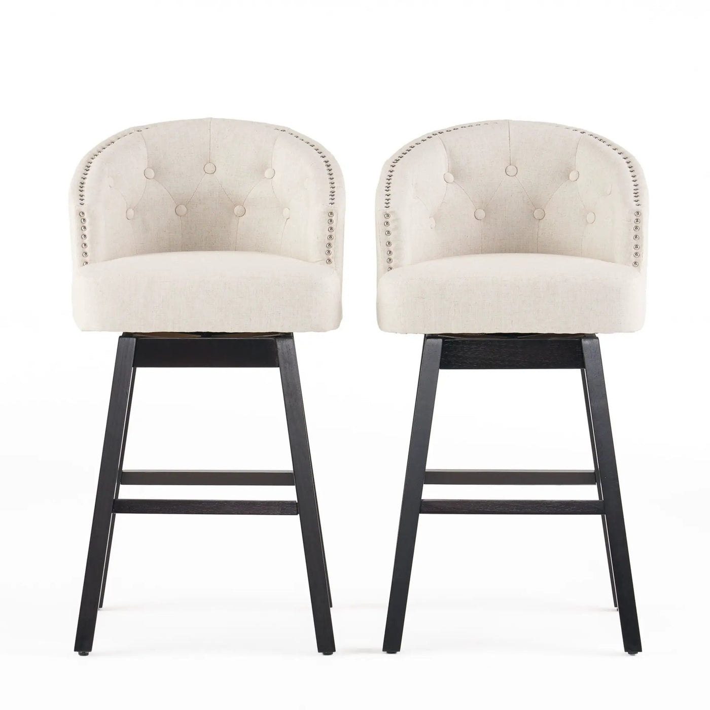 360 Degree Swivel Bar Stool With Stunning Nailhead Trim (Set of 2) by HouseOfZazla