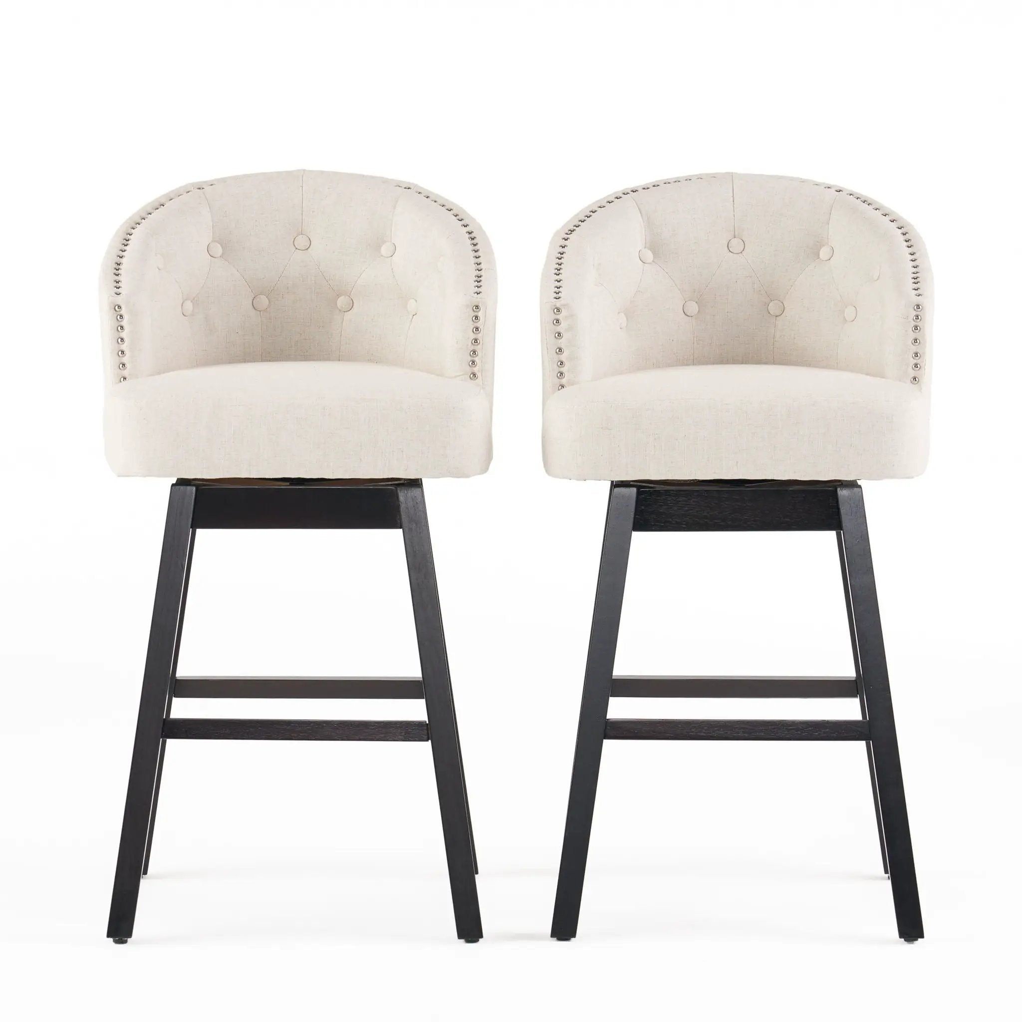 360 Degree Swivel Bar Stool With Stunning Nailhead Trim (Set of 2) by HouseOfZazla