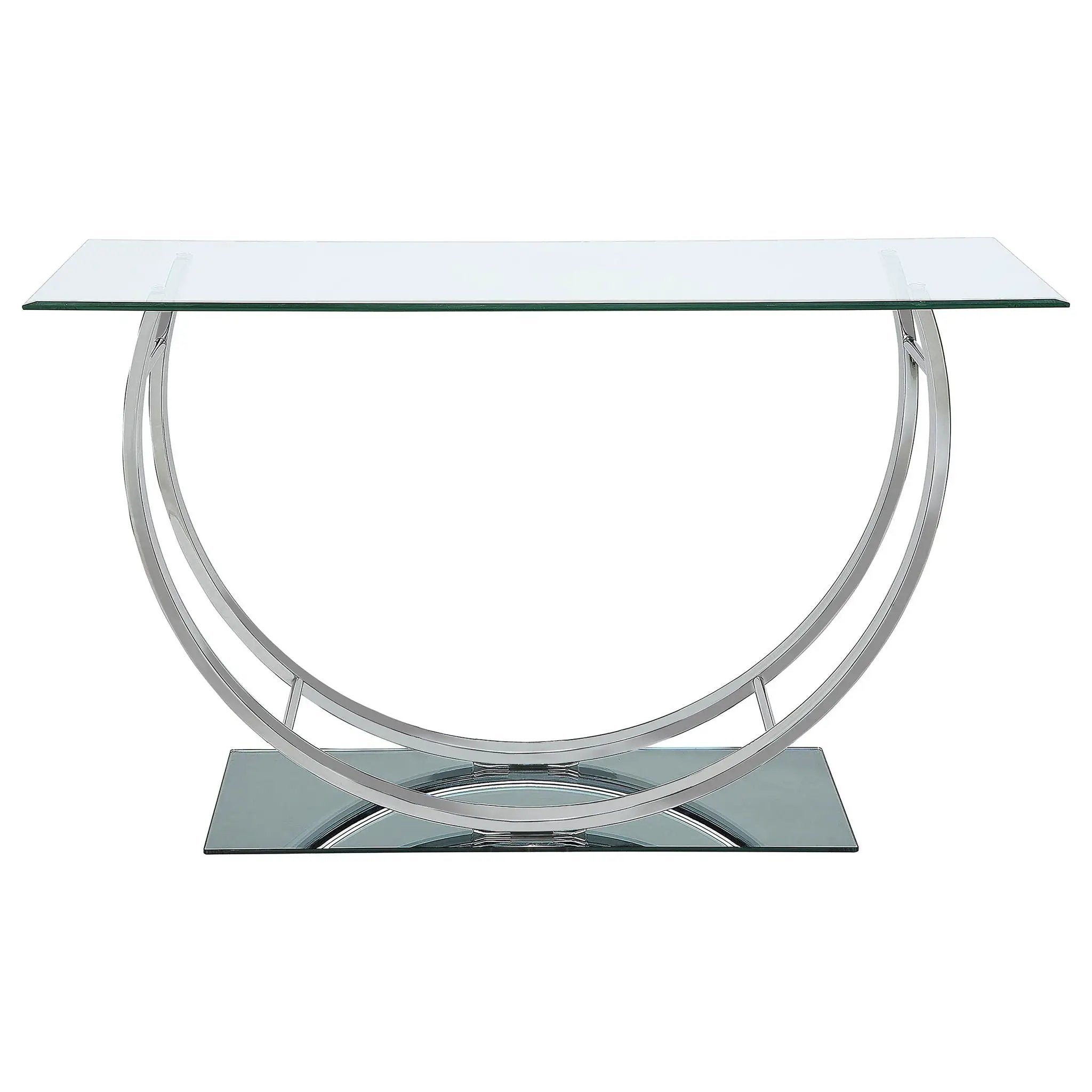 Danville U-shaped Glass Top Entryway Console Table Chrome by Unique Piece Furniture