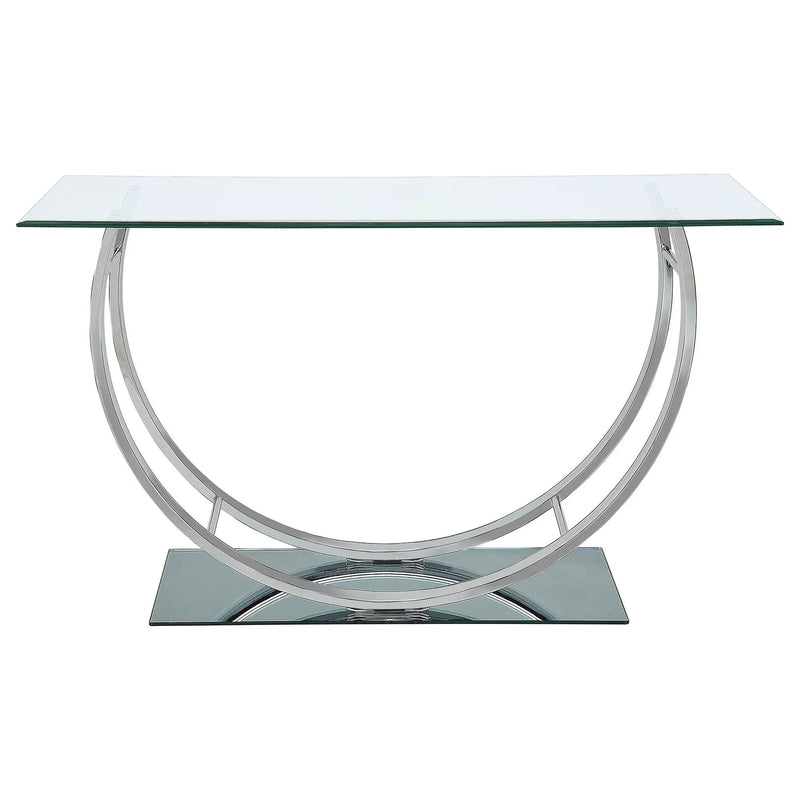 Danville U-shaped Glass Top Entryway Console Table Chrome by Unique Piece Furniture