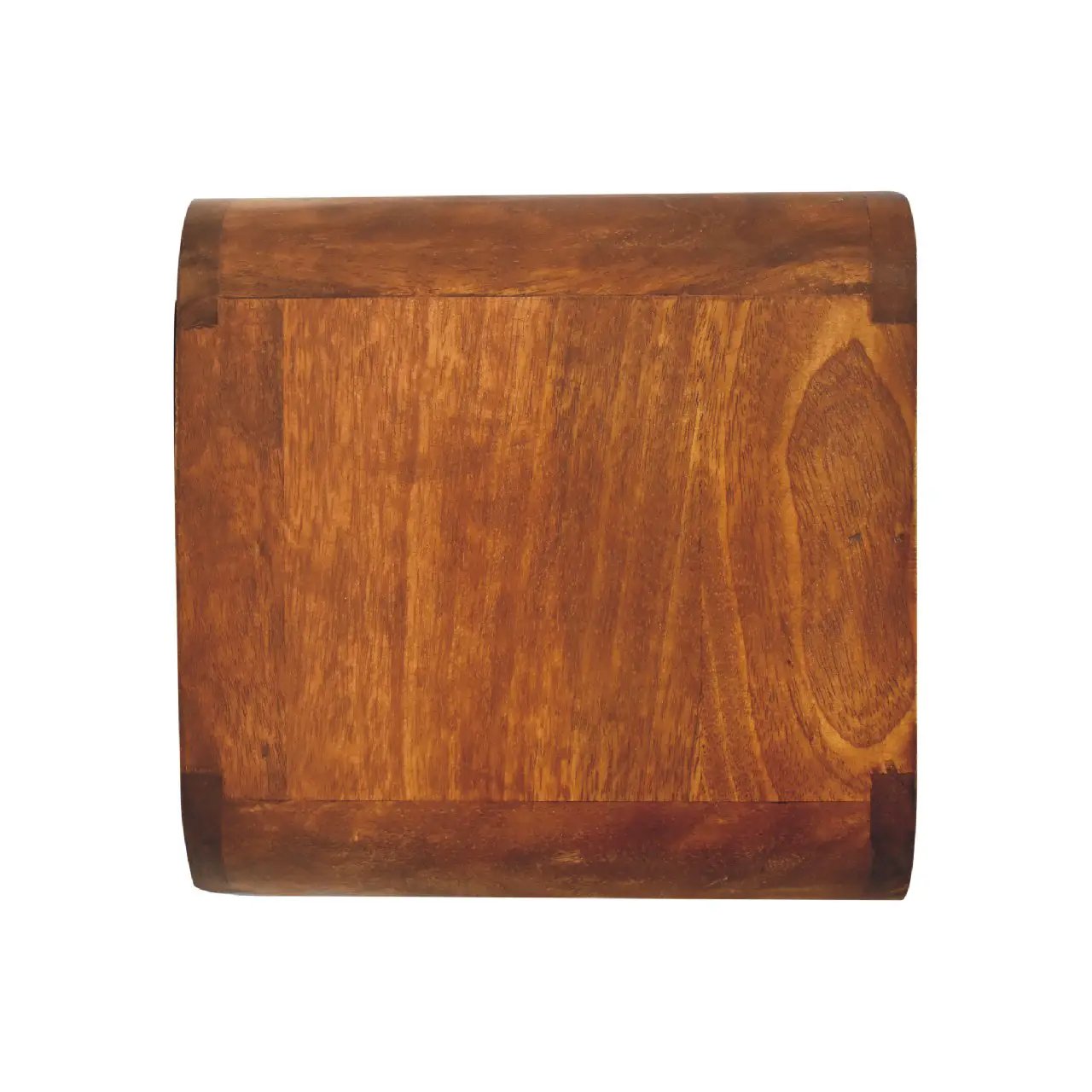 Solid Wood Mini Curve Floating Nightstand, 1-Drawer, 1 Open Slot, Chestnut by HouseOfZazla