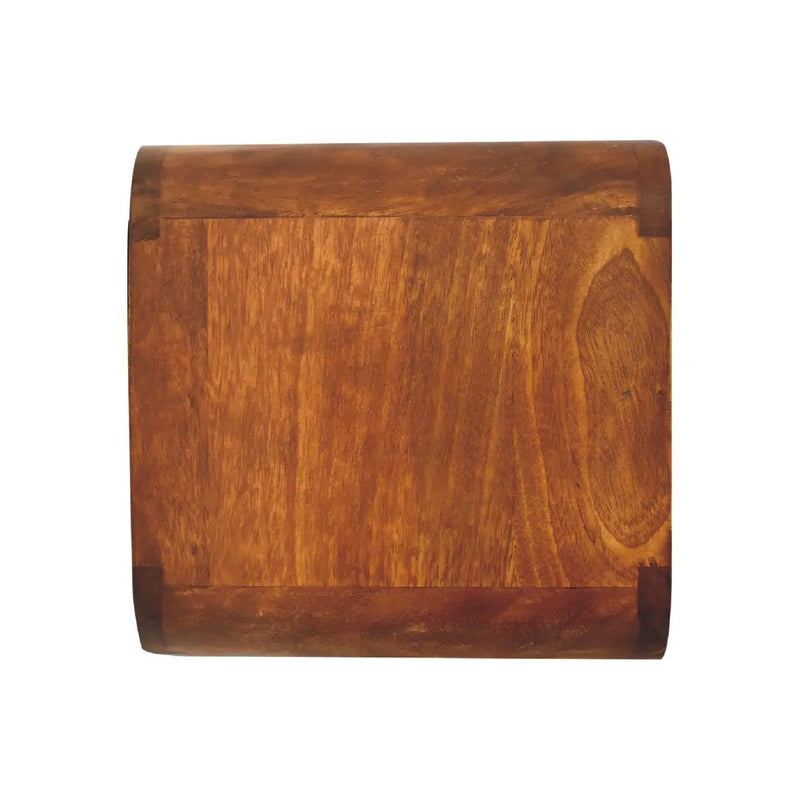 Solid Wood Mini Curve Floating Nightstand, 1-Drawer, 1 Open Slot, Chestnut by HouseOfZazla