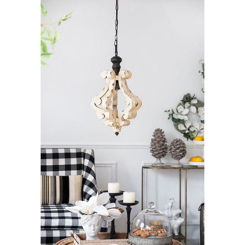 Farmhouse Chandeliar Distressed Pendant Chandelier - Antique Cream, photo 4 of 10