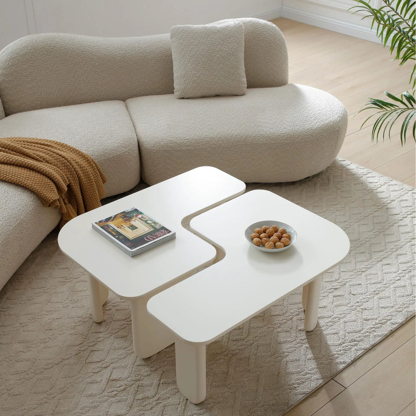 L-Shape Coffee Table For Living Room by HouseOfZazla