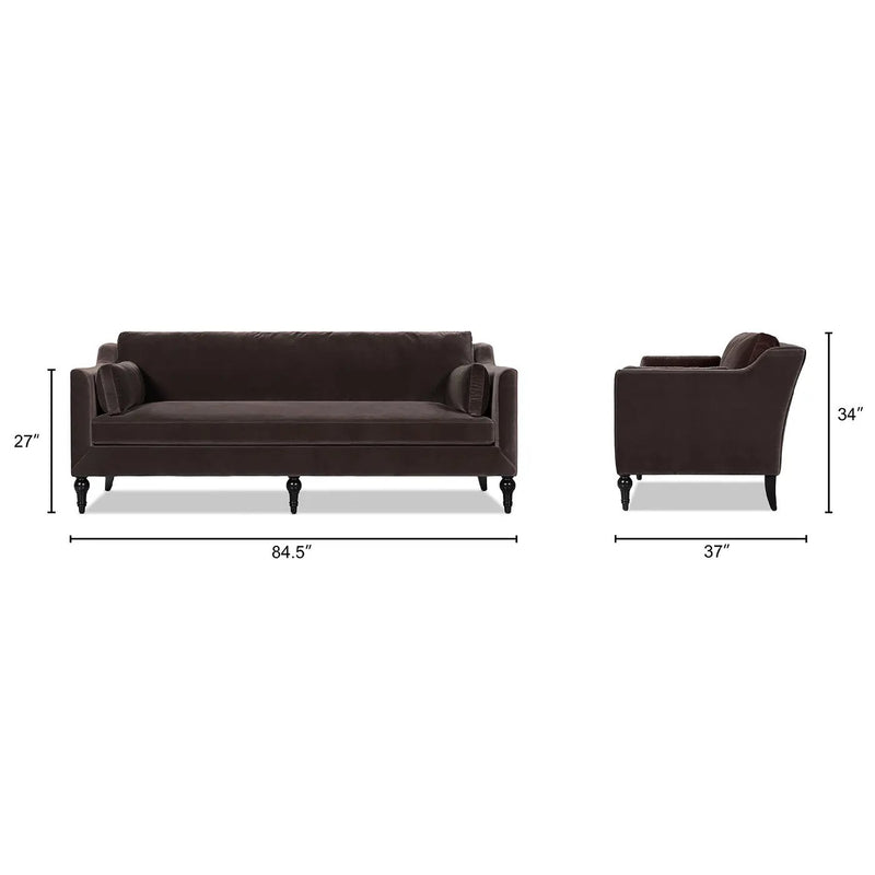 Josephine 84.5" Upholstered Modern Sofa, Deep by HouseOfZazla