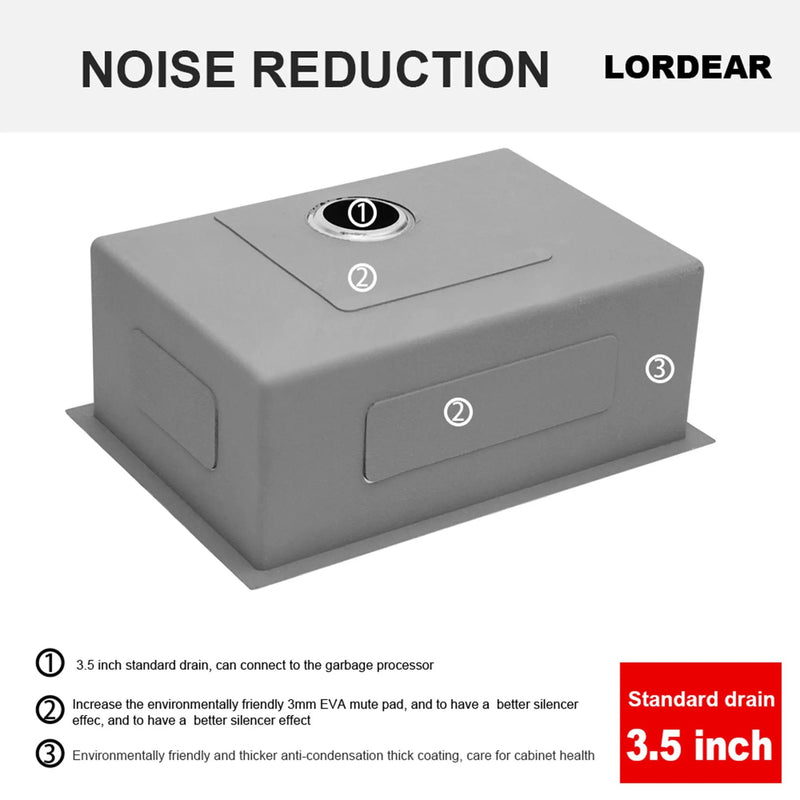 Modern Undermount Stainless Steel Kitchen Sink 16 Gauge, Deep Single Bowl by HouseOfZazla