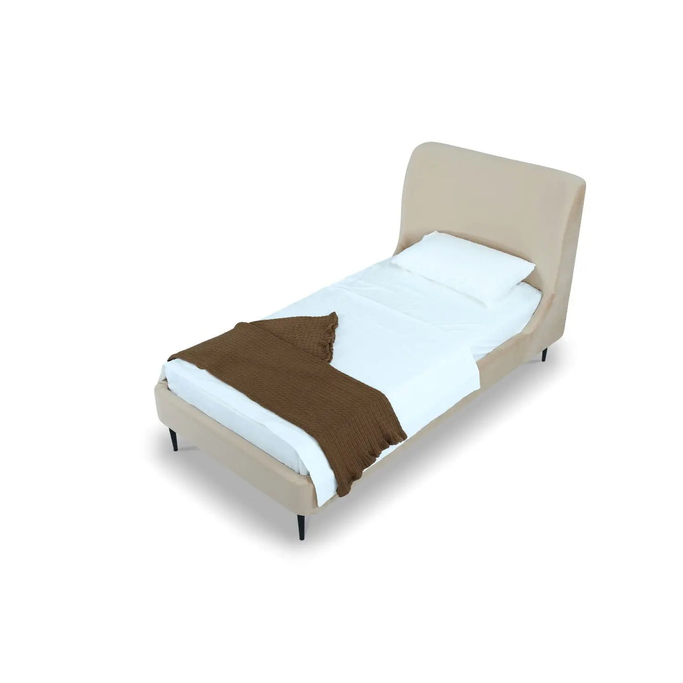 Heather - Upholstered Bed With Curved Headboard by HouseOfZazla