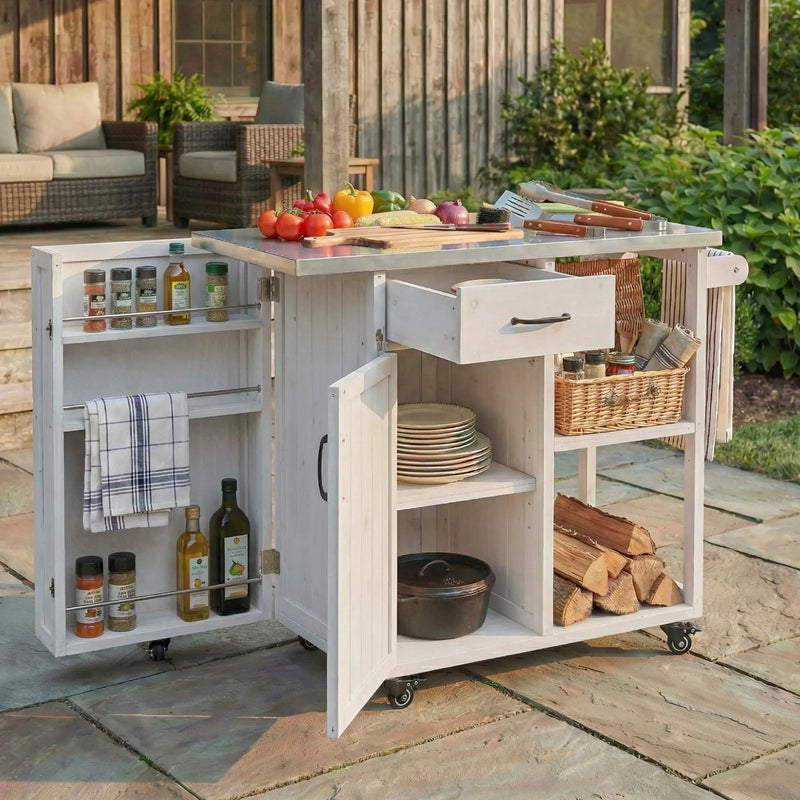 Outdoor Kitchen Island Fir Wood Prep Station by HouseOfZazla