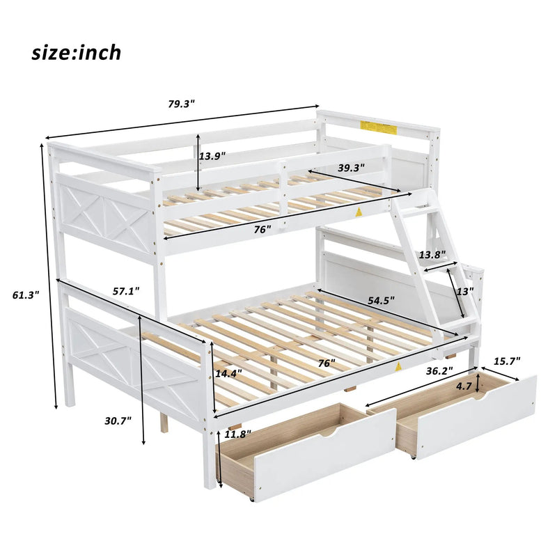 Bunk Bed With Ladder And Safety Guardrail by Unique Piece Furniture