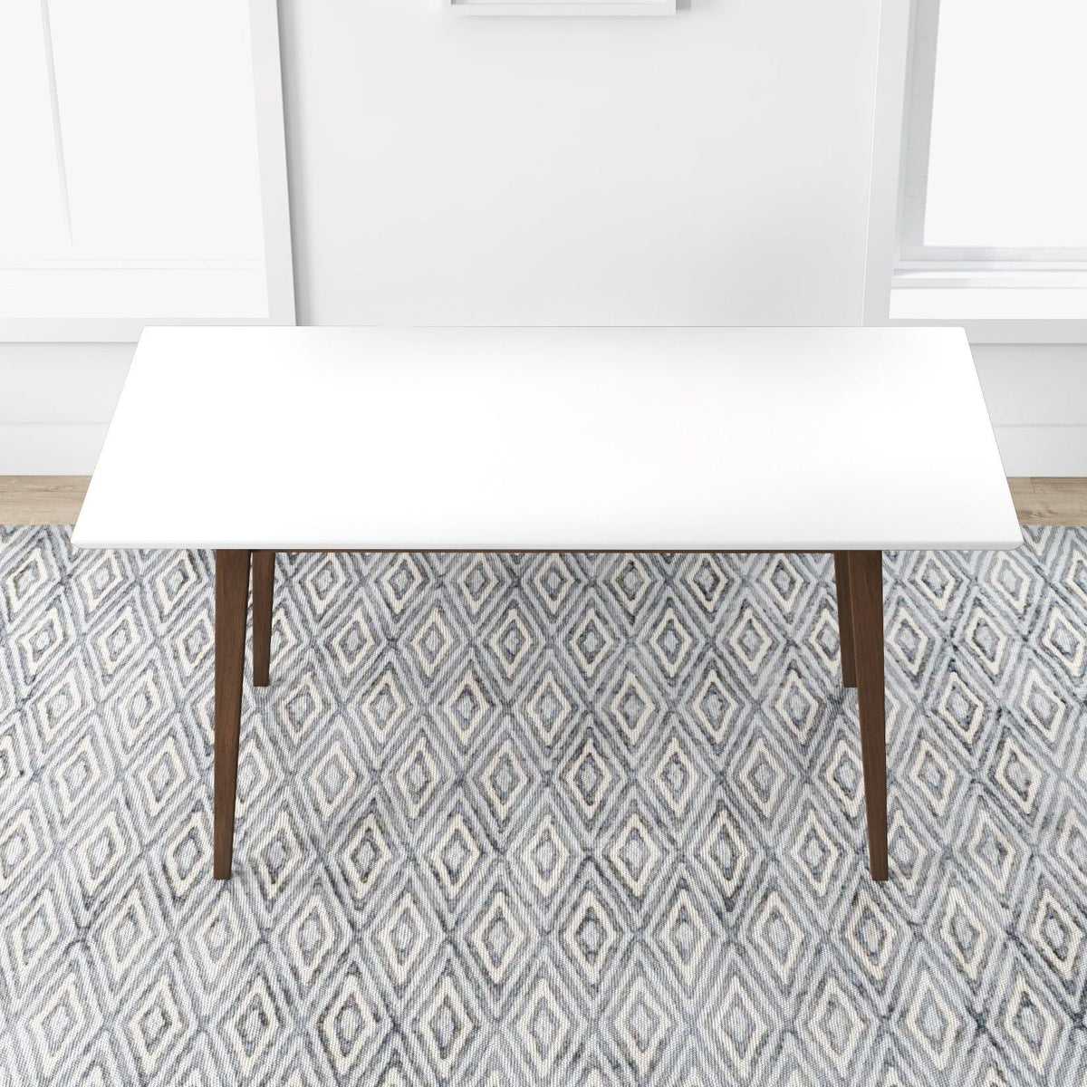 Modern Rectangular Dining Table with Solid Wood Construction - Dark Brown or White, photo 15 of 32