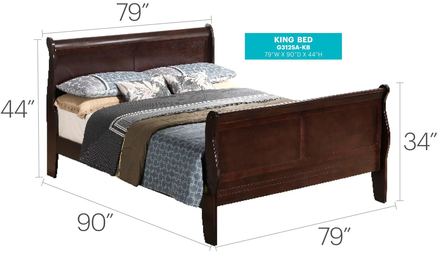 Louis Phillipe - Panel Sleigh Bed by HouseOfZazla
