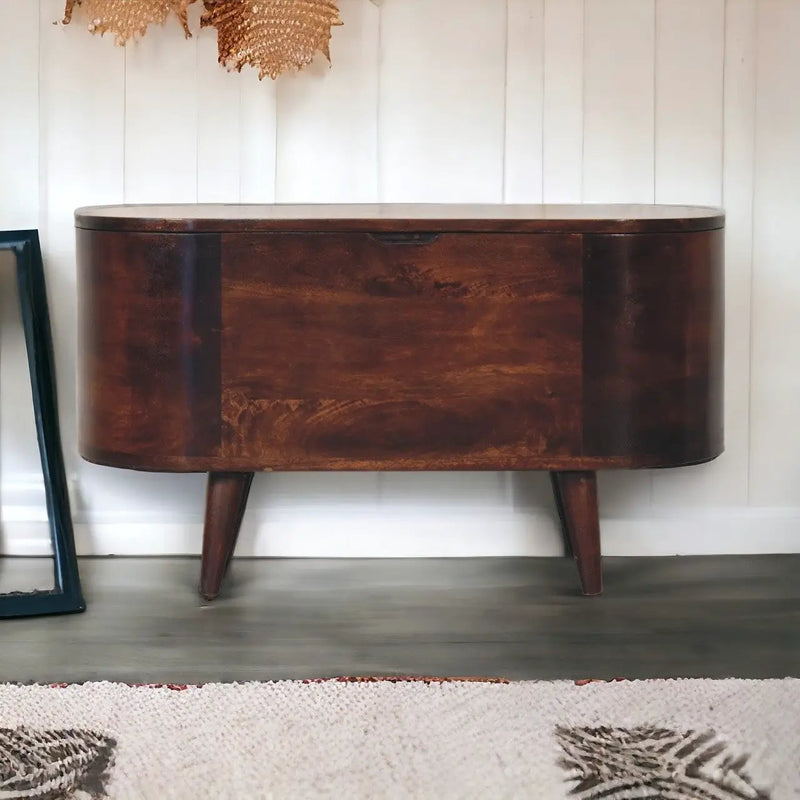 Solid Wood Light Rounded Lid-up Blanket Box by HouseOfZazla
