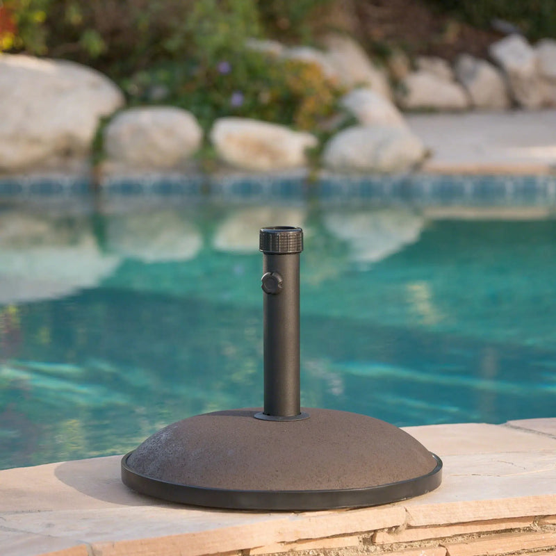Um Holder Round Umbrella Base 66 Lbs Concrete - Brown by HouseOfZazla